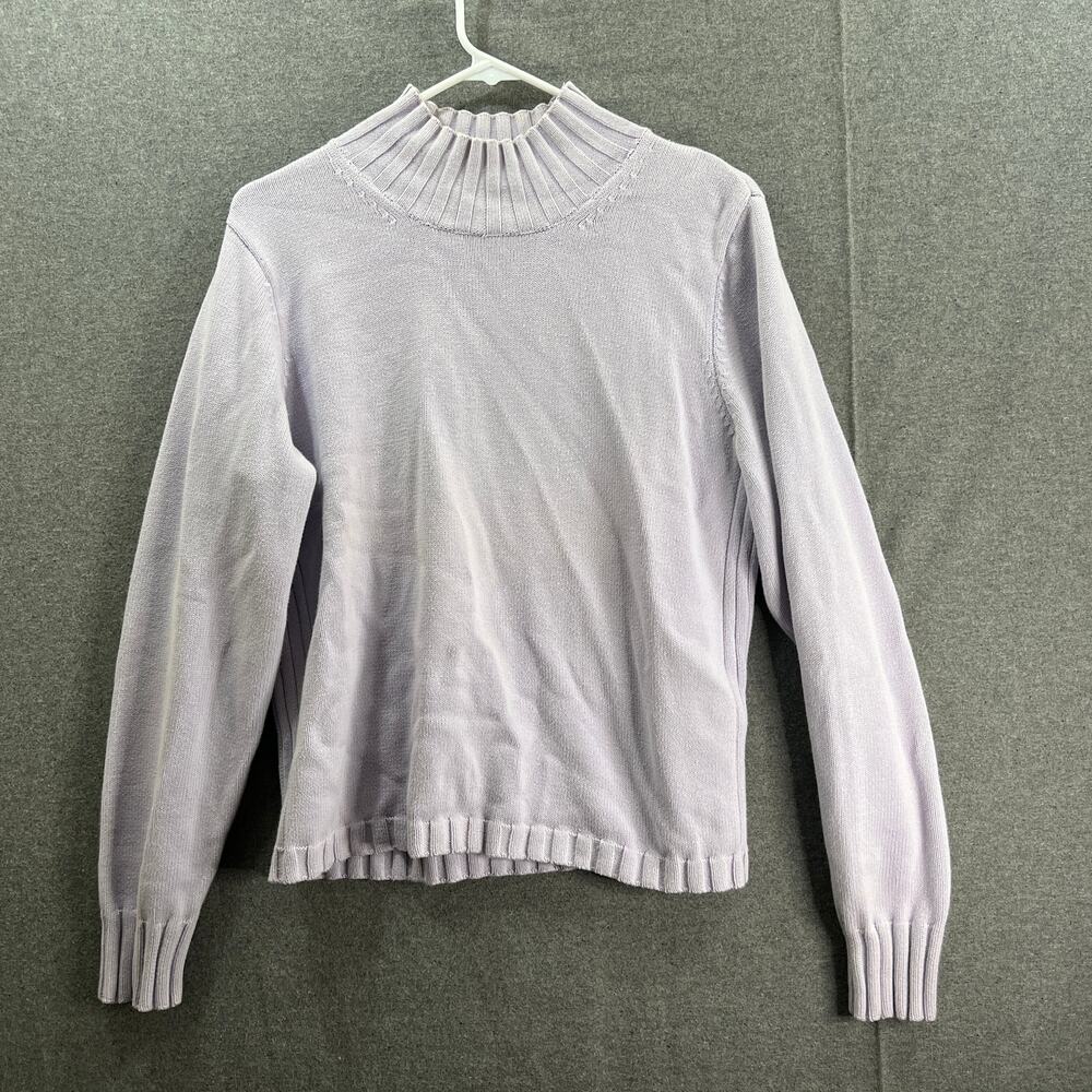 Lilac Turtleneck Sweater Womens Size L Long Sleeve Knitted Pullover